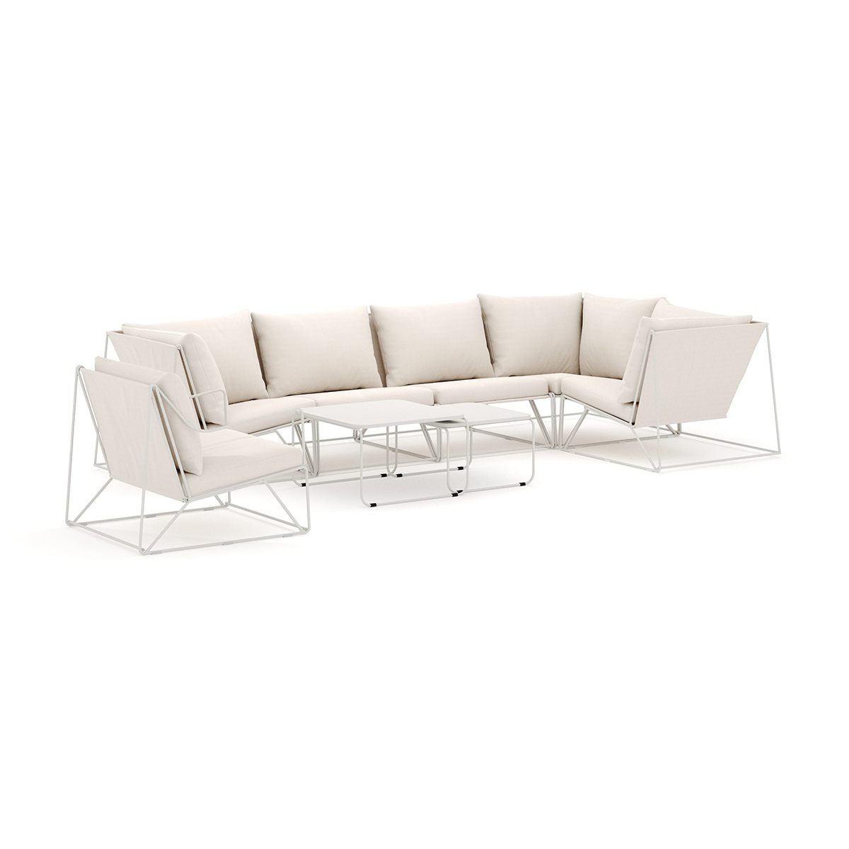 Loungesoffa Comfort Garden Usteryd utomhus hörnsoffa Schäslong 6-sits vändbar med fåtölj