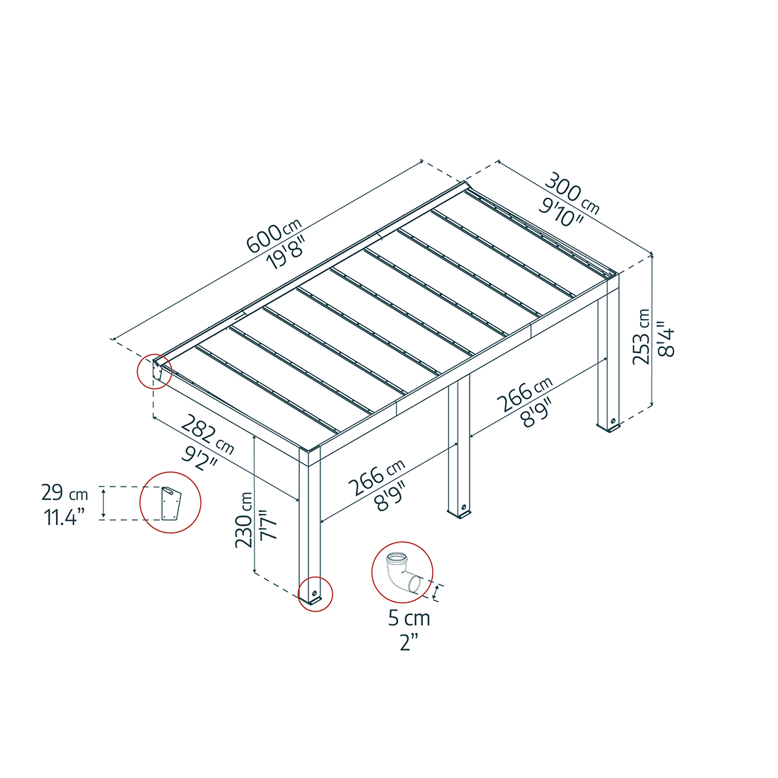 Altantak Canopia by Palram Helsinki Cederträ 3X6 m