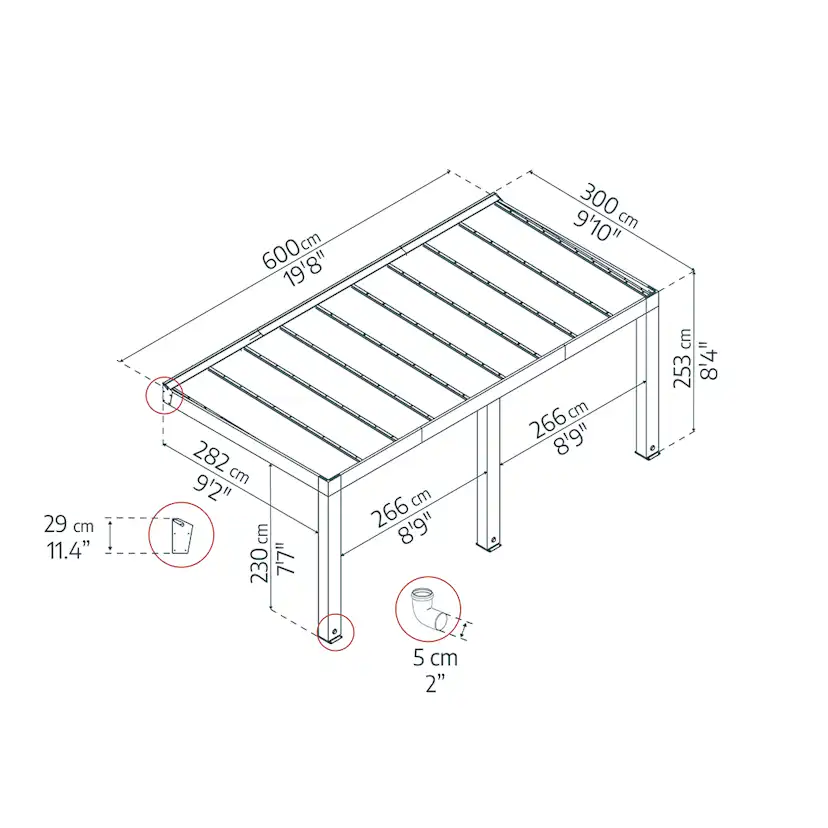 Altantak Canopia by Palram Helsinki Cederträ 3X6 m