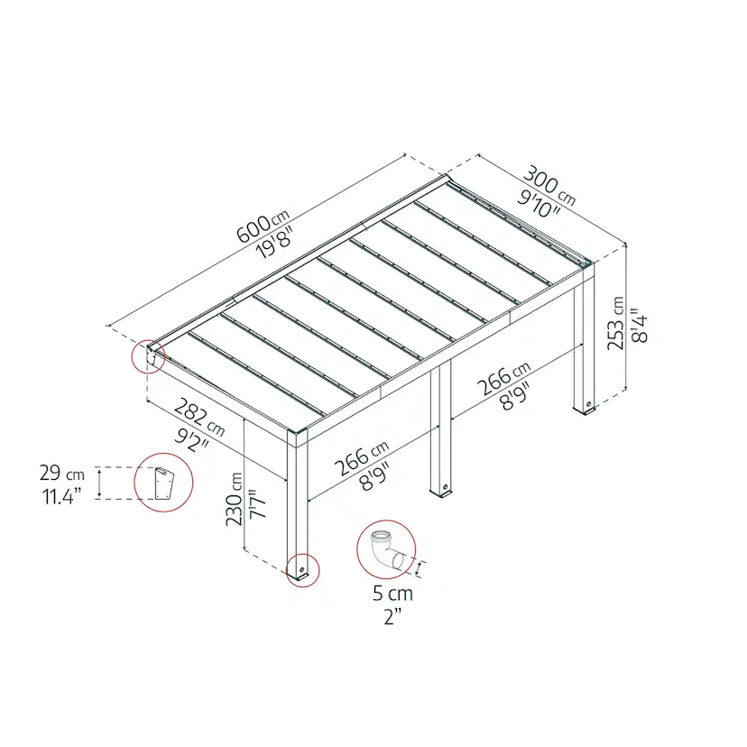 Altantak Canopia by Palram Helsinki Cederträ 3X6 m