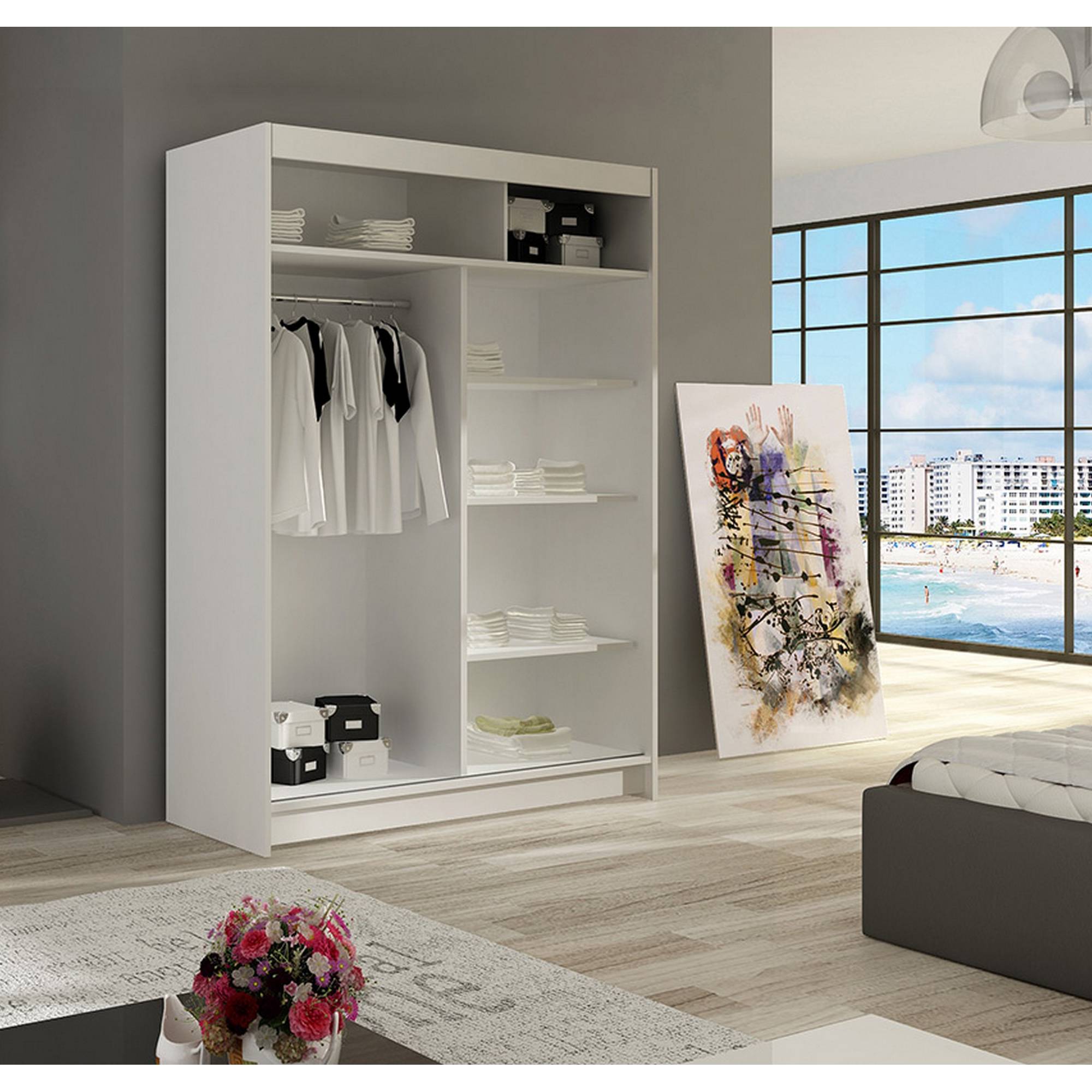 Garderob Concept 55 Miami 120x58x200 cm Vit/Beige