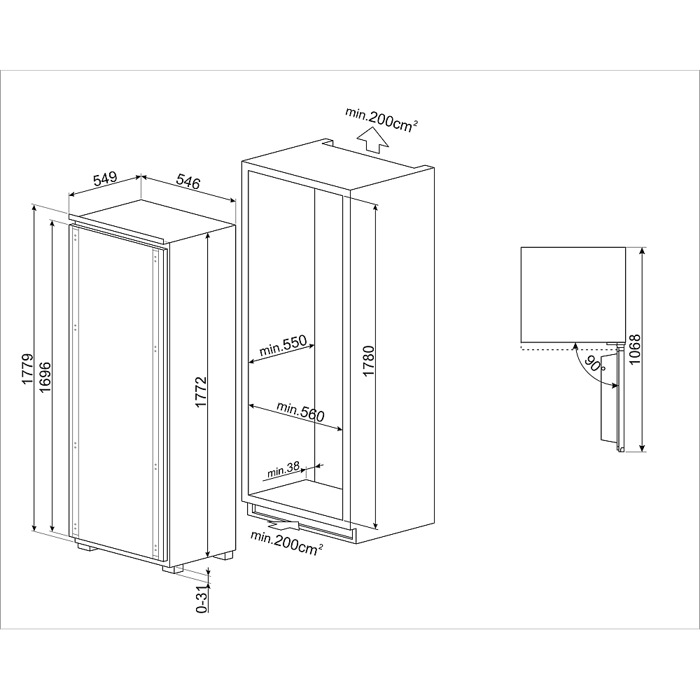 Kylskåp SMEG S9L1721E