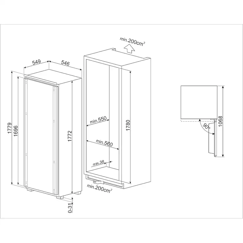 Kylskåp SMEG S9L1721E