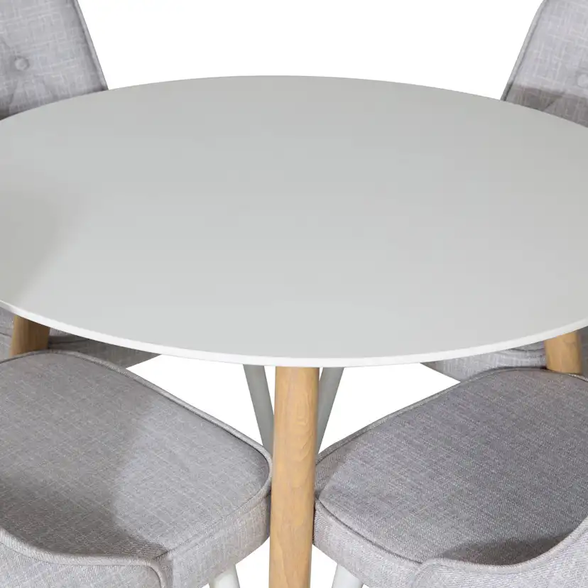 Matgrupp Basic Home Pelle Runt Matbord 100 cm med 4 Valera Matstol