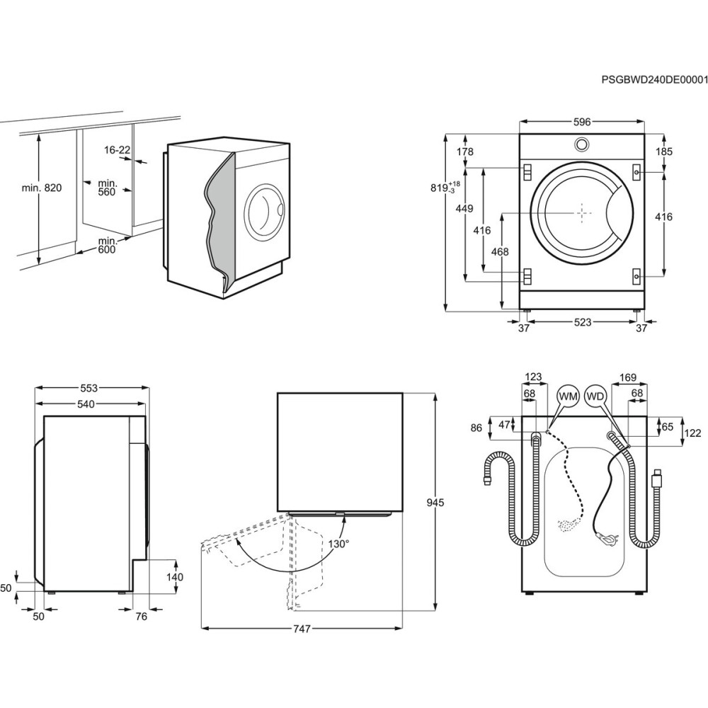 Tvätt/Torkmaskin Electrolux EW8WB864T3 800 UltraCare