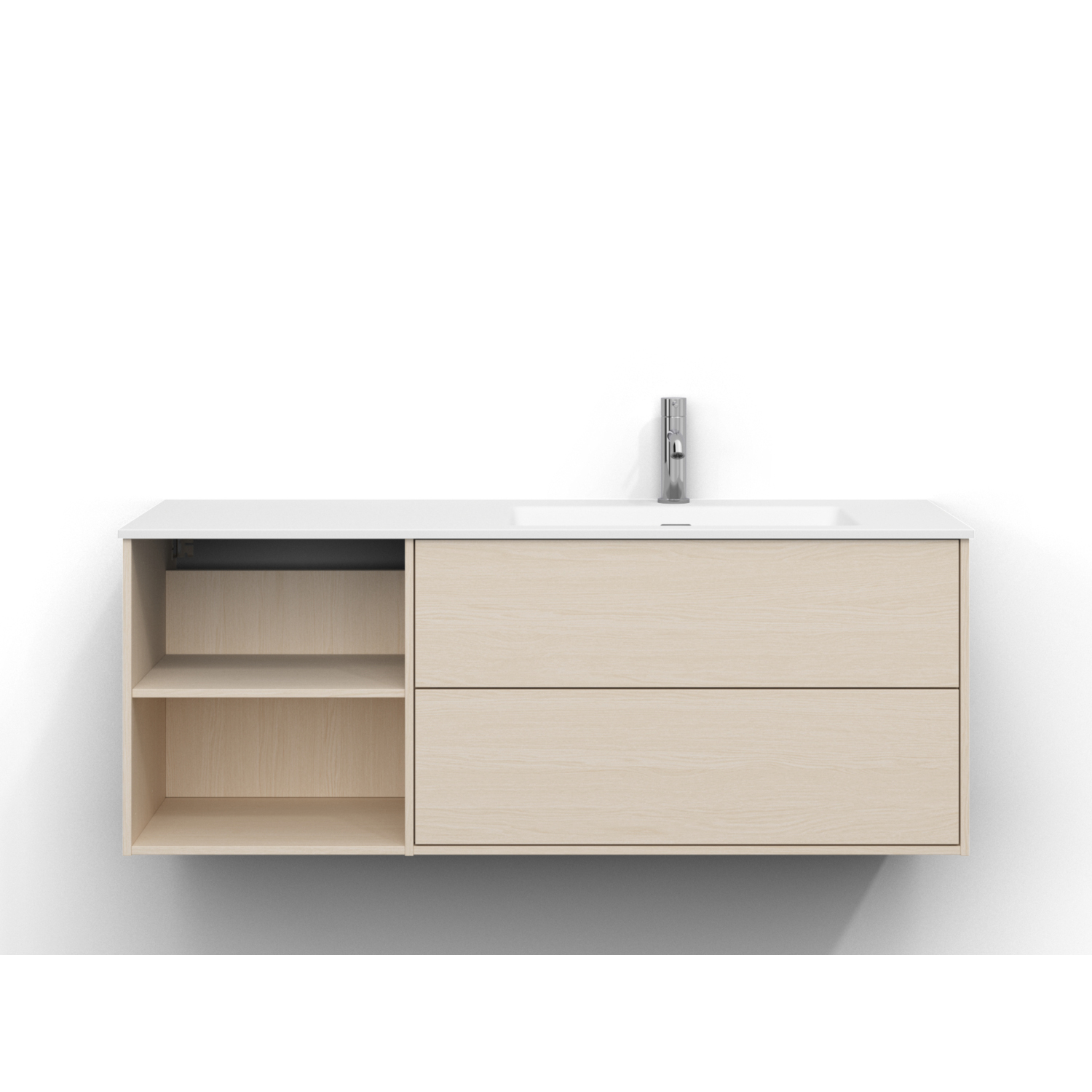 Epos Udel 120H V.Ask 0+2L Psh Vit Ask, Front: Plan med Push-Open, Placering: Höger