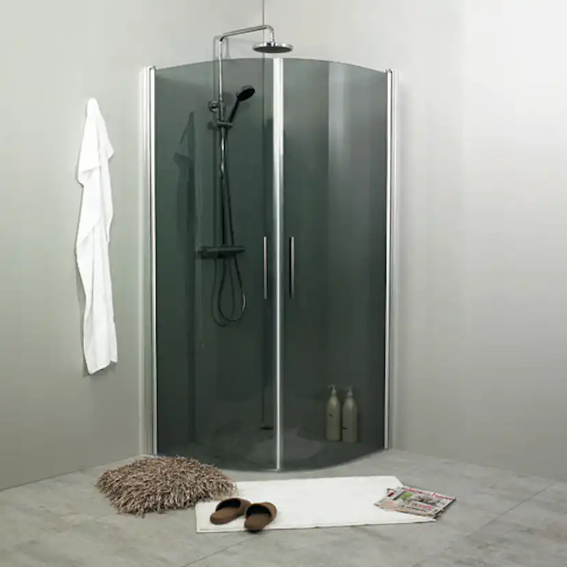 Duschhörn Noro Fix Trend R Silver Matt Rökfärgat Glas
