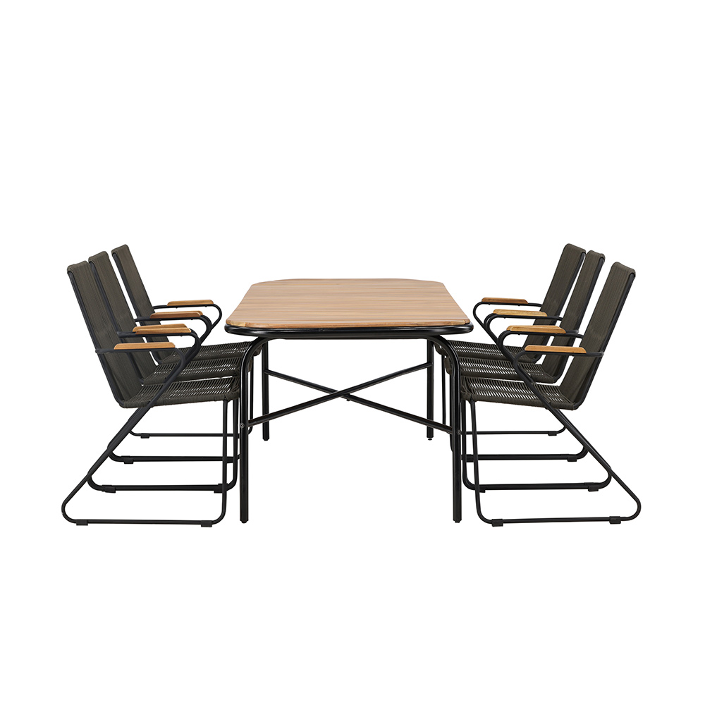 Matgrupp Utomhus Venture Home Holmbeck Bord med 6 Bois Trädgårdsstolar