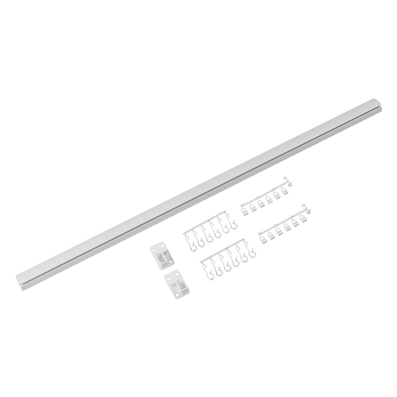 Draperiskena Stabil rak vit 120 cm Vit, 120 cm