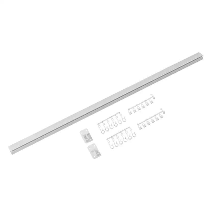 Draperiskena Stabil rak vit 120 cm Vit, 120 cm