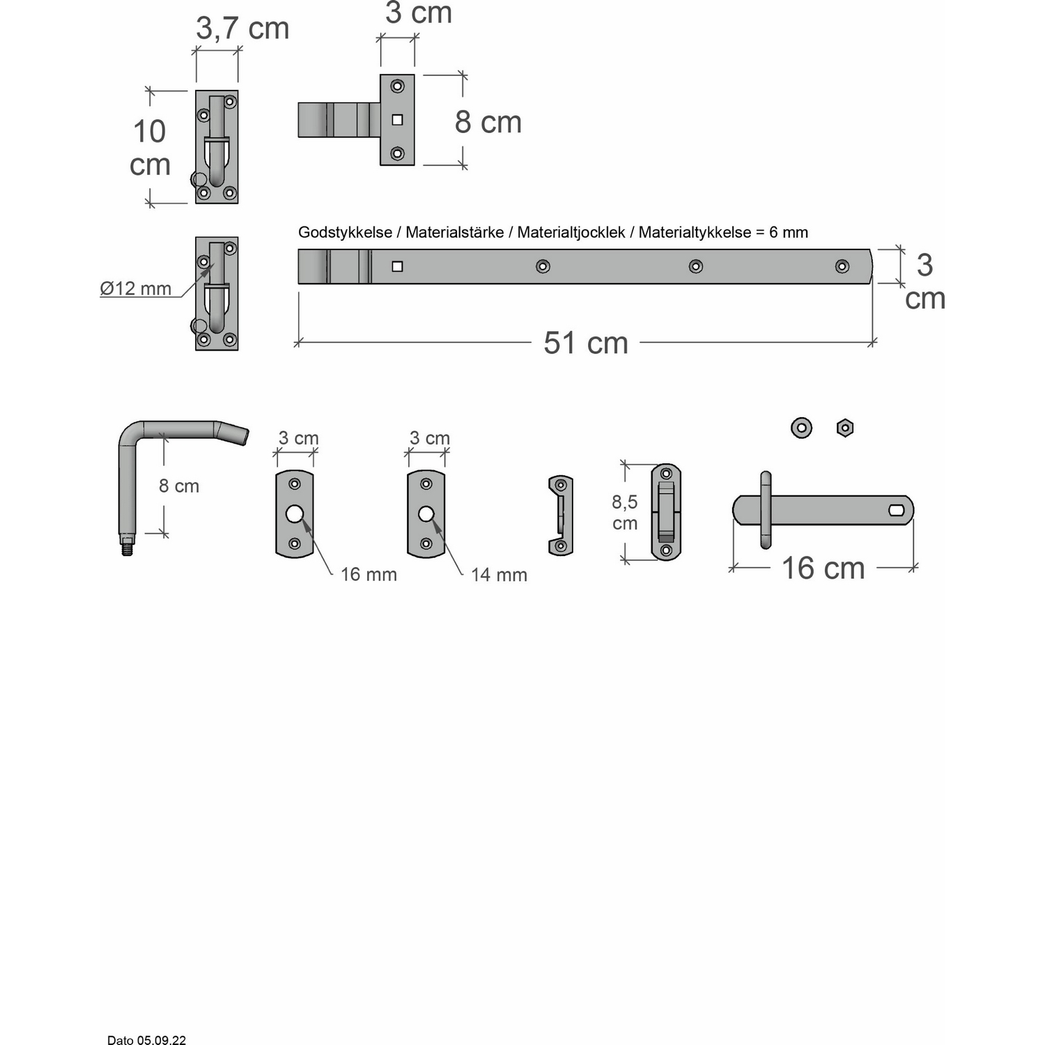 Enkelgrind PLUS Silence inkl. Beslag