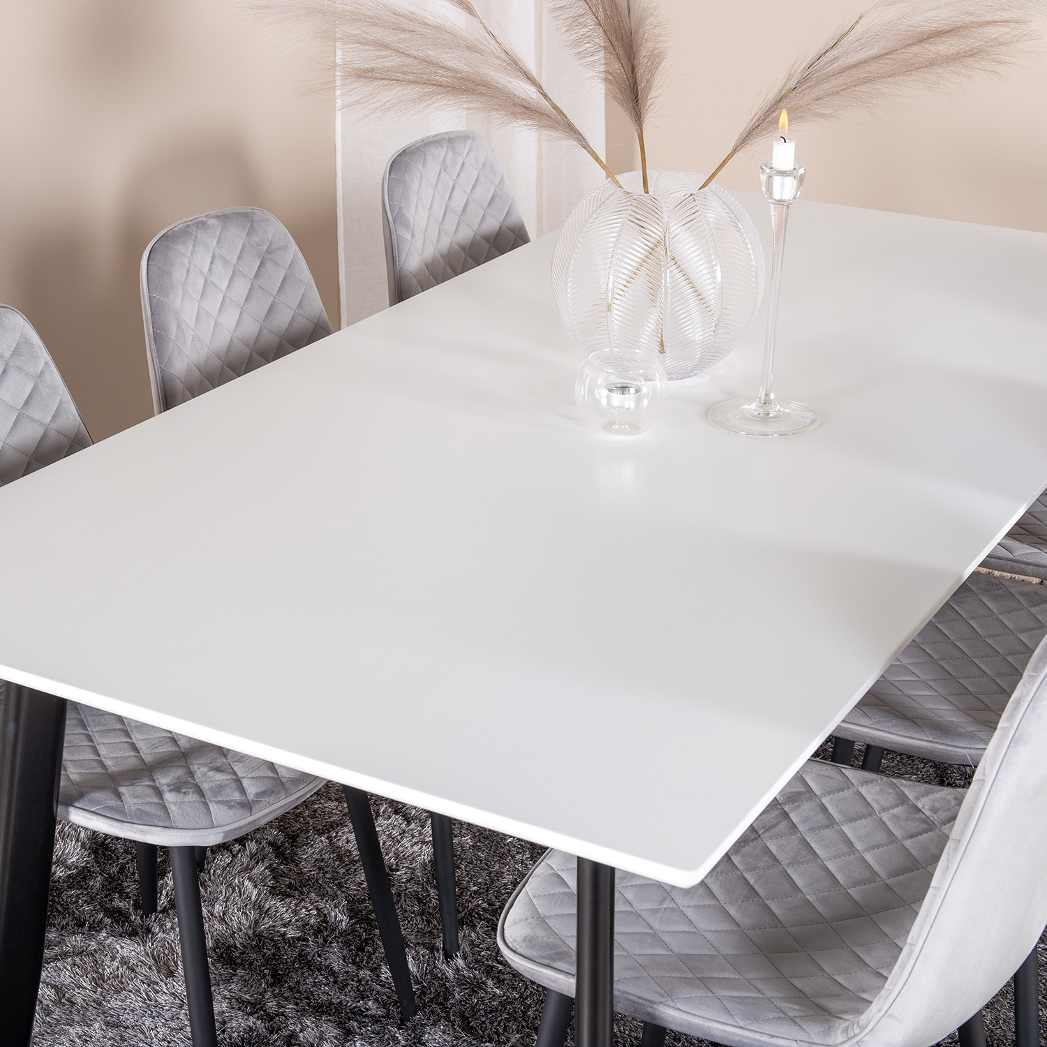 Matgrupp Venture Home Pobbie med 6 Phoi Stolar Sammet