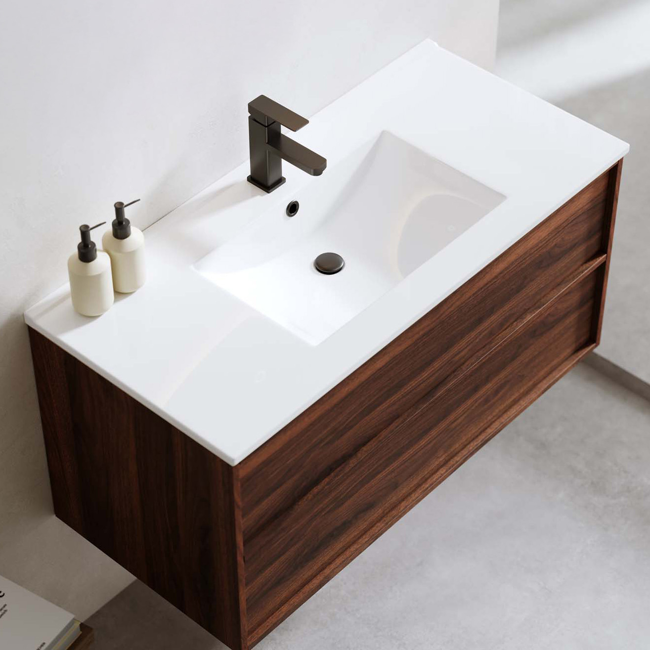 Tvättställsskåp Bathlife Charm med Tvättställ och Spegel Skina