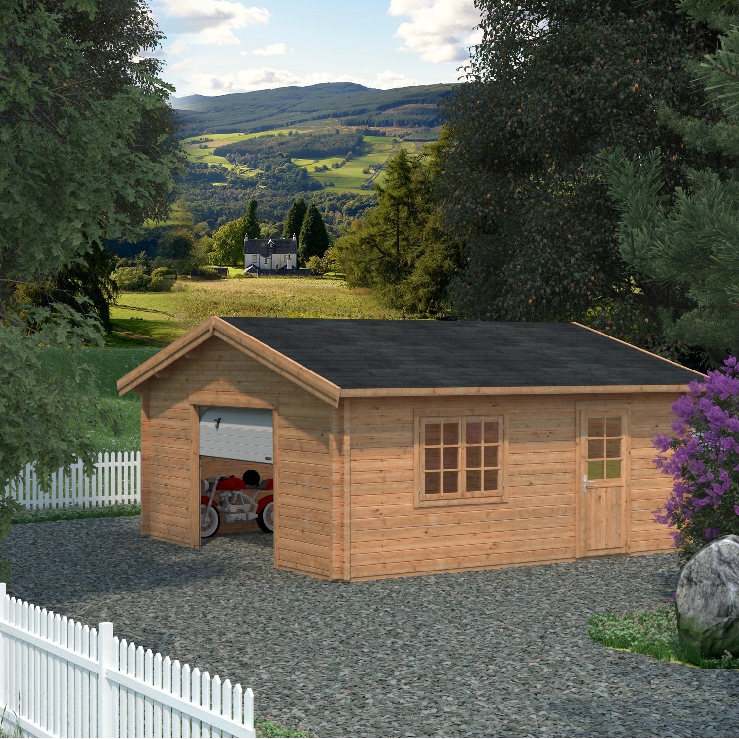 Roger 29,2 m2 (inv.  27,7 m2) with sectional door Obehandlad