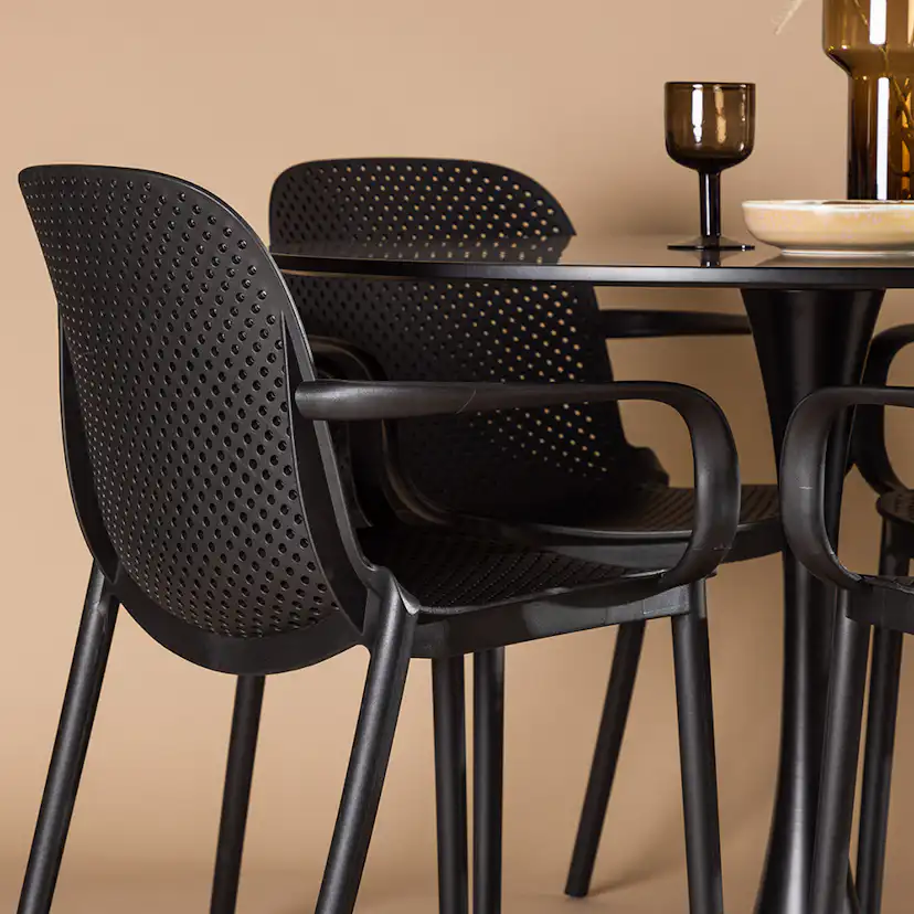 Matgrupp Venture Home Glade Ø 100 cm med 4 Baltimore Stolar