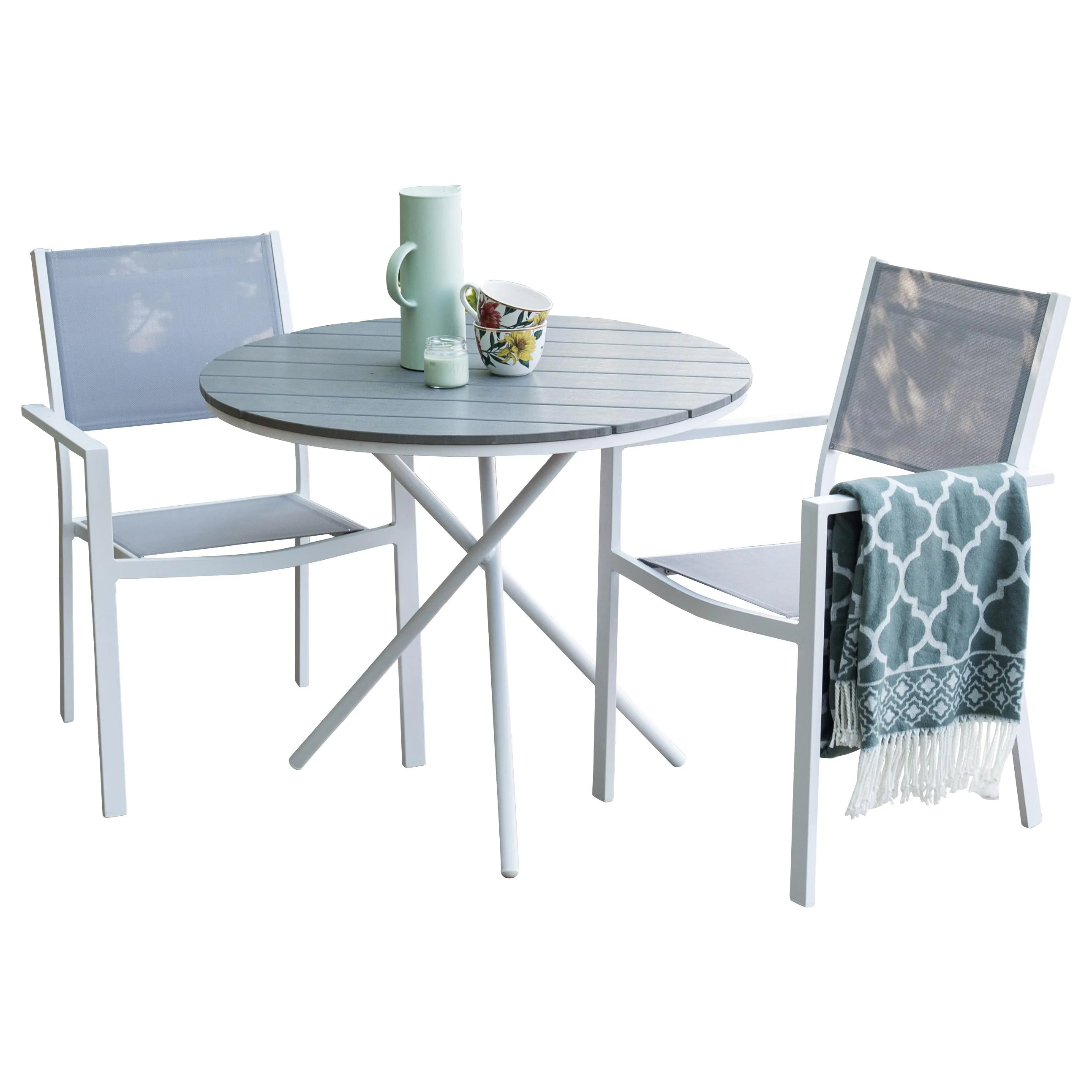 Cafégrupp Venture Home Pincy Ø 90 med 2 Copacabana Matstolar