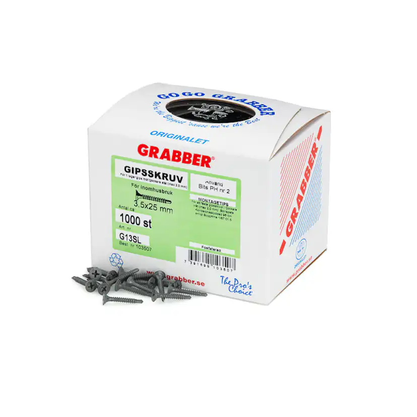 Gipsskruv Grabber mot Tjock Plåt