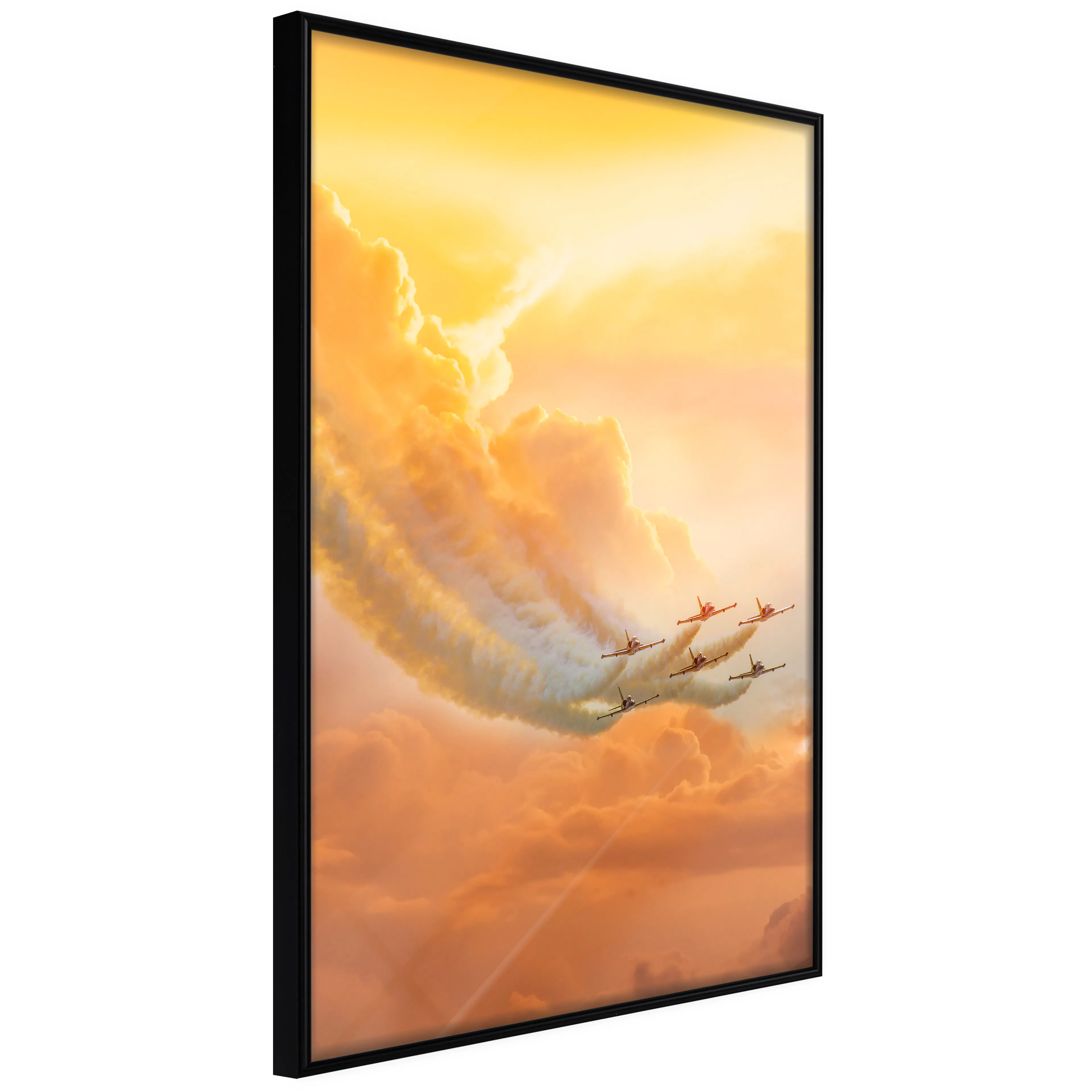 Affisch - Airplanes in the Clouds [Poster] 20x30 Svart ram, 20x30 cm