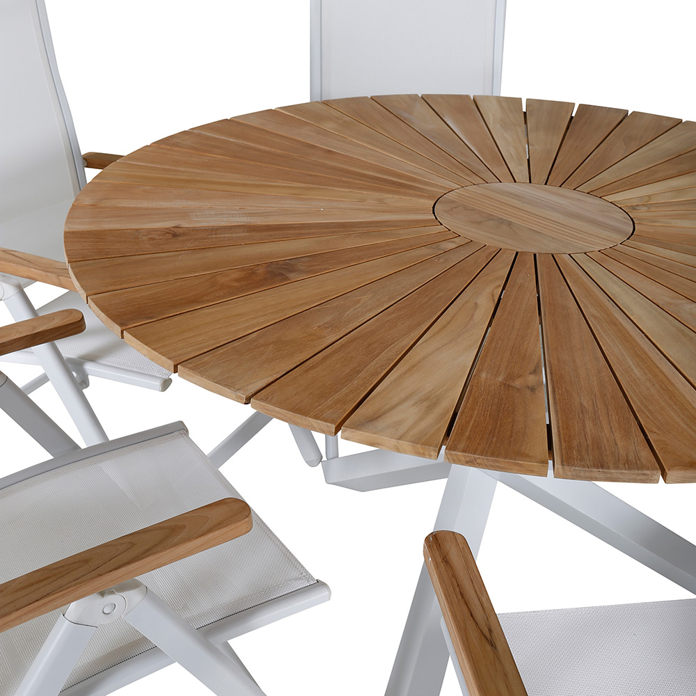 Matgrupp Venture Home Mendi Rund med 6 Pave Stolar