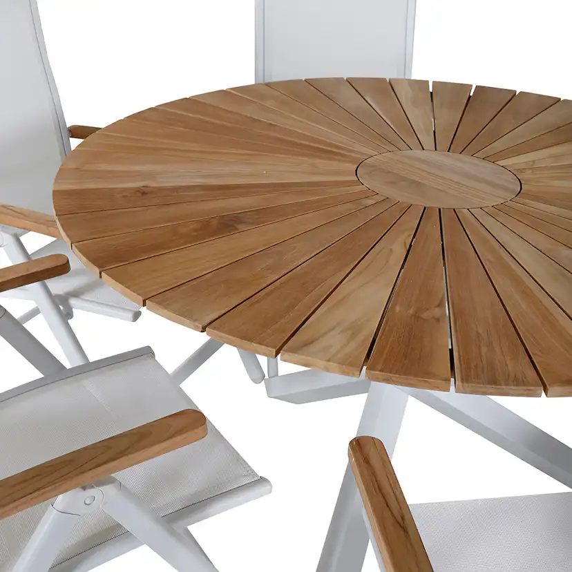 Matgrupp Venture Home Mendi Rund med 6 Pave Stolar