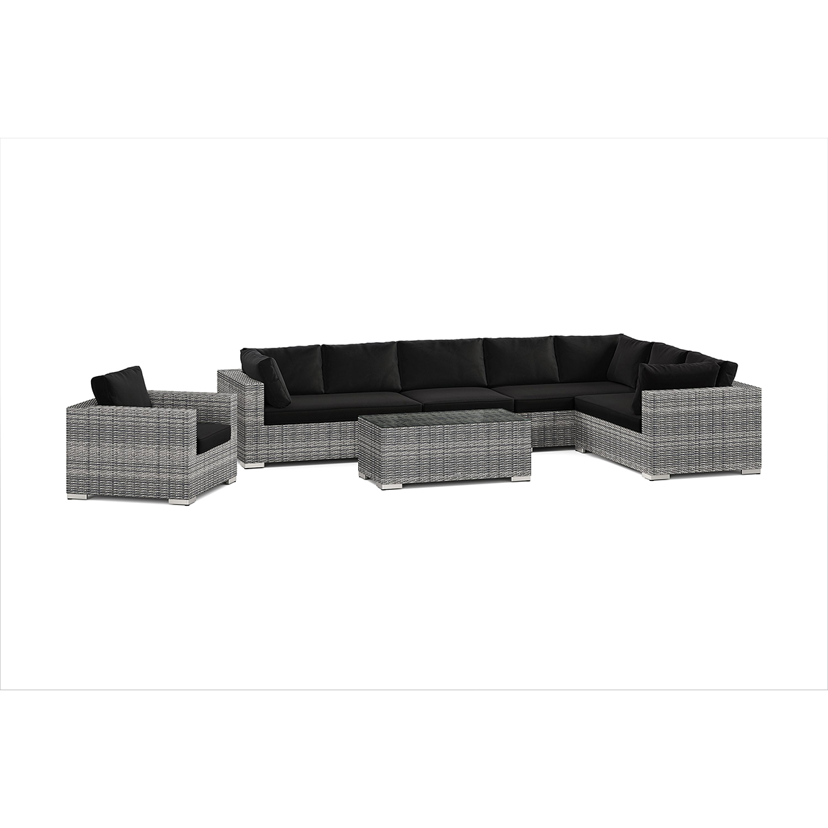 Loungegrupp Comfort Garden Bahamas utomhus L-soffa vänster 8-sits med fåtölj och bord