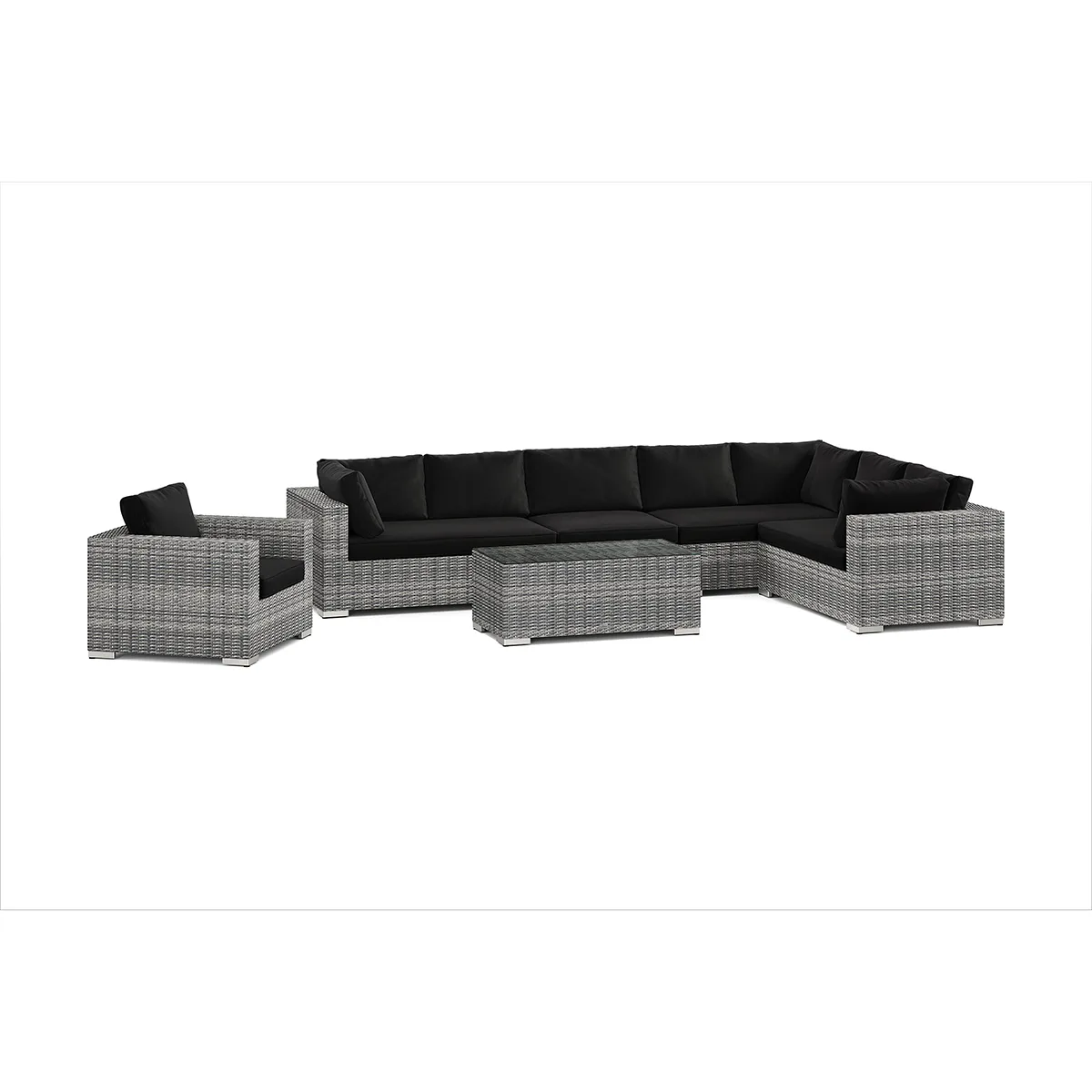 Loungegrupp Comfort Garden Bahamas utomhus L-soffa vänster 8-sits med fåtölj och bord