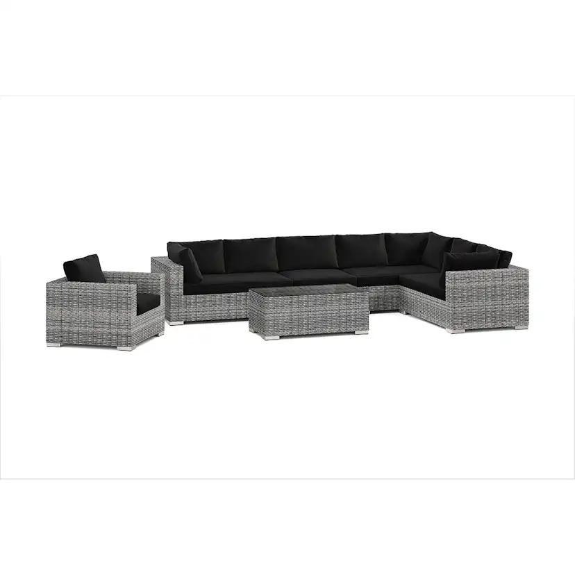 Loungegrupp Comfort Garden Bahamas utomhus L-soffa vänster 8-sits med fåtölj och bord