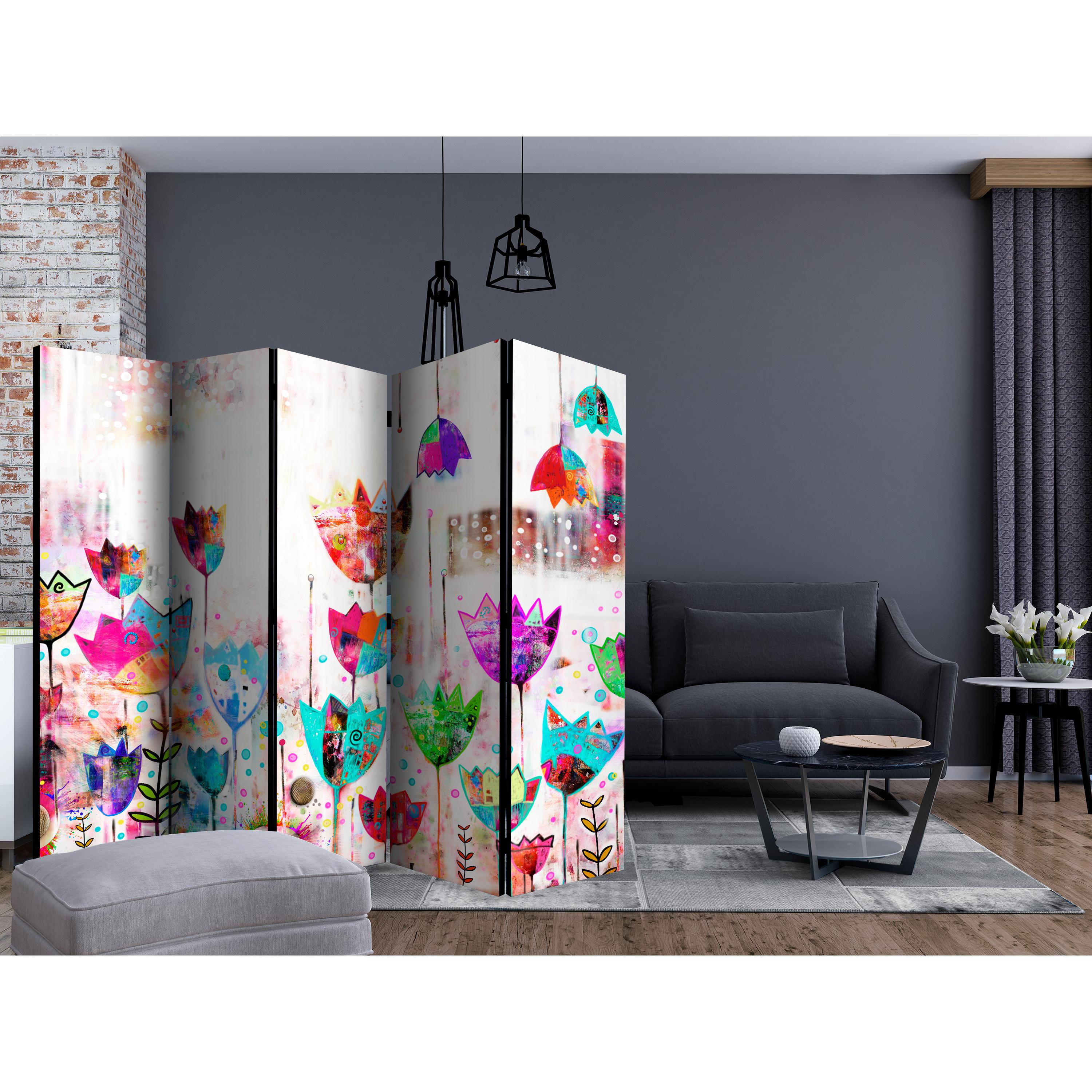 Rumsavdelare Skärmvägg Arkiio Colorful Tulips II 225x172 cm