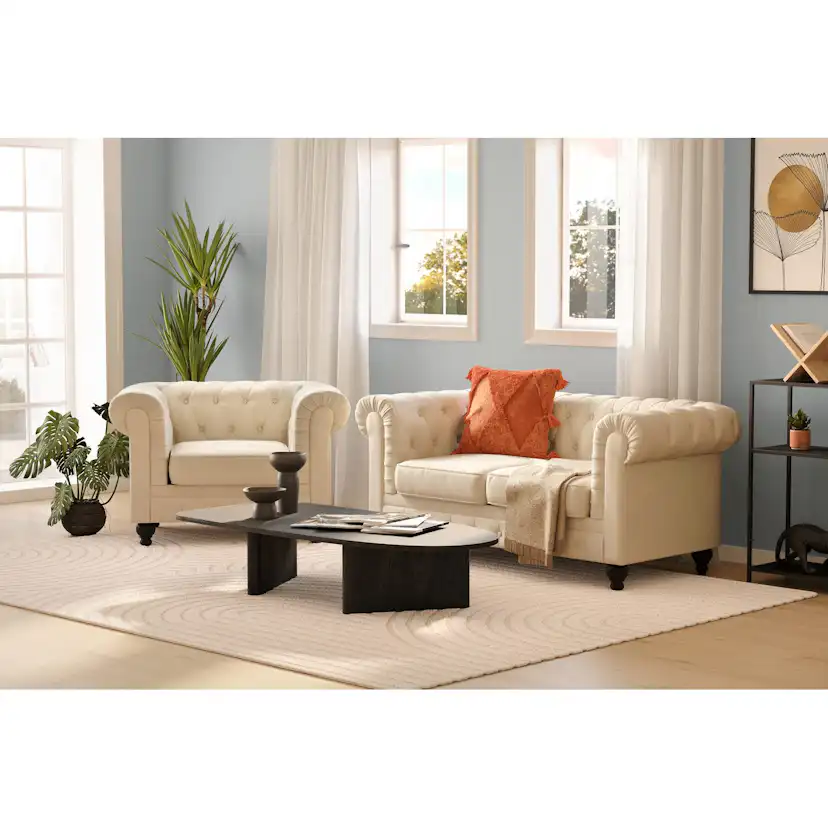 Soffa Manor House Chesterfield Lyx 2-sits Beige