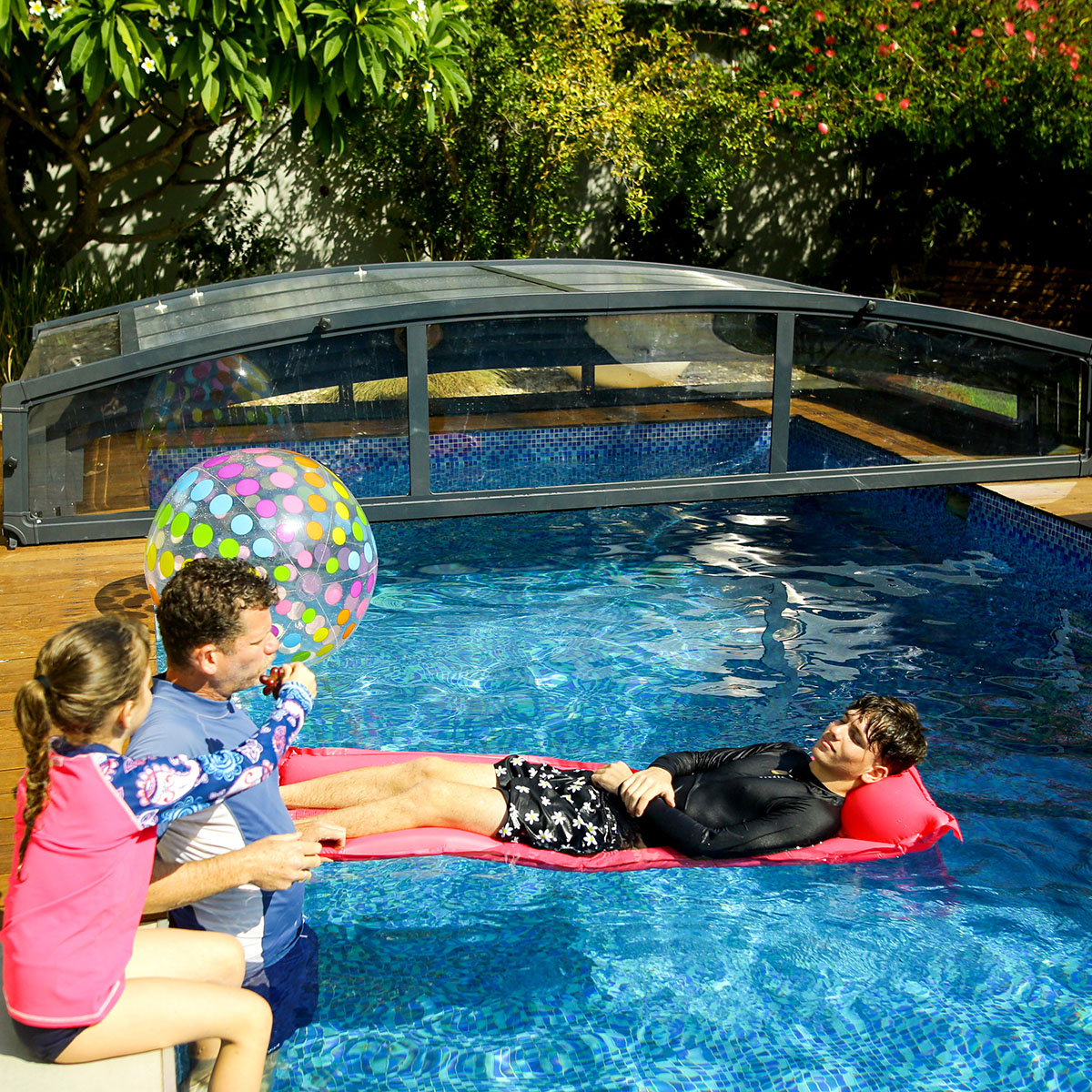 MAJORCA POOL ENCLOSURE FOR 4X6 POOL-GREY 4x6 m
