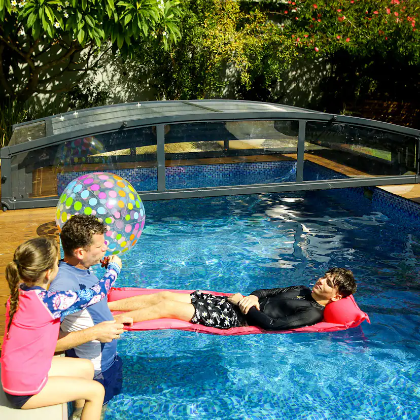 MAJORCA POOL ENCLOSURE FOR 4X6 POOL-GREY 4x6 m