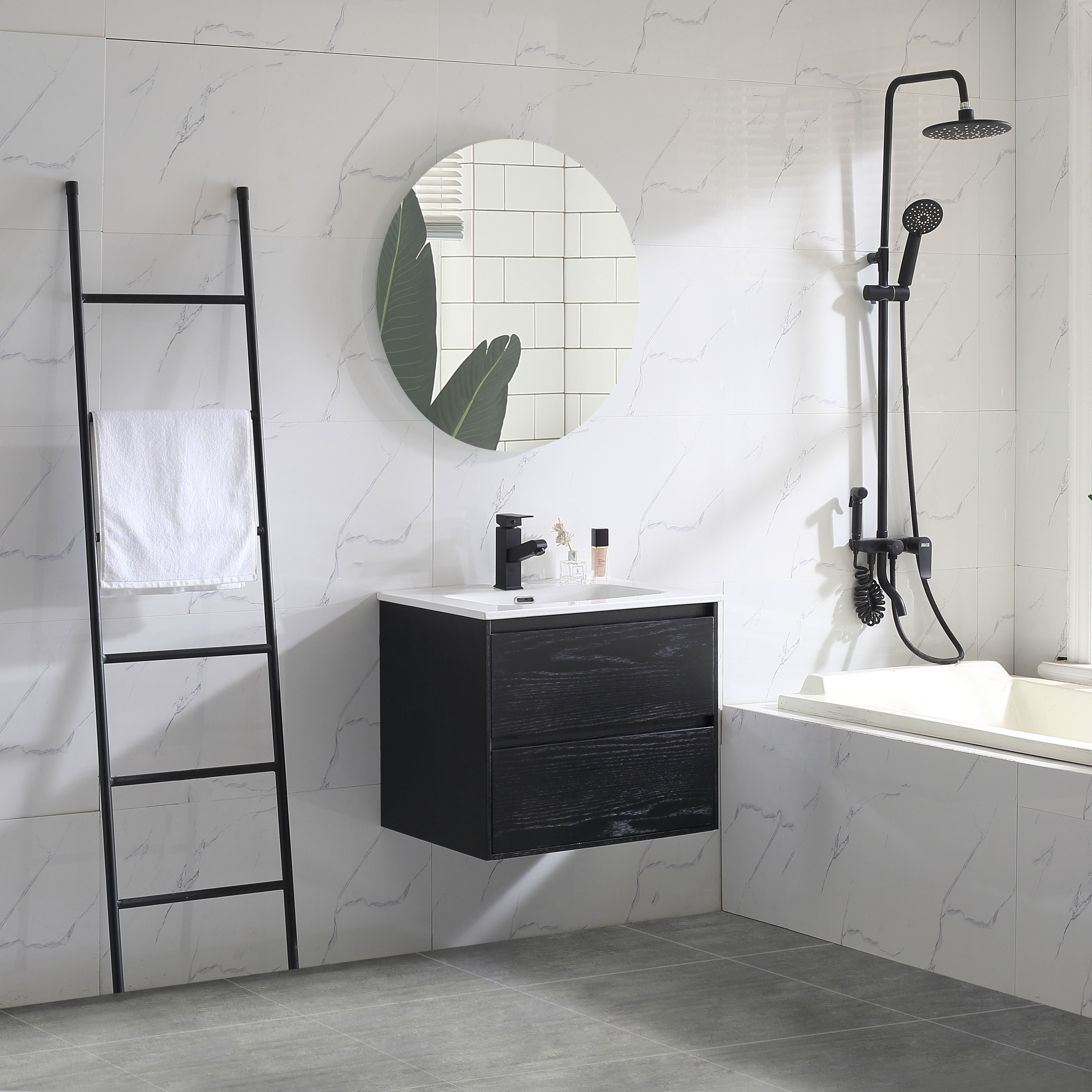 Tvättställsskåp Bathlife Lättsam Svart