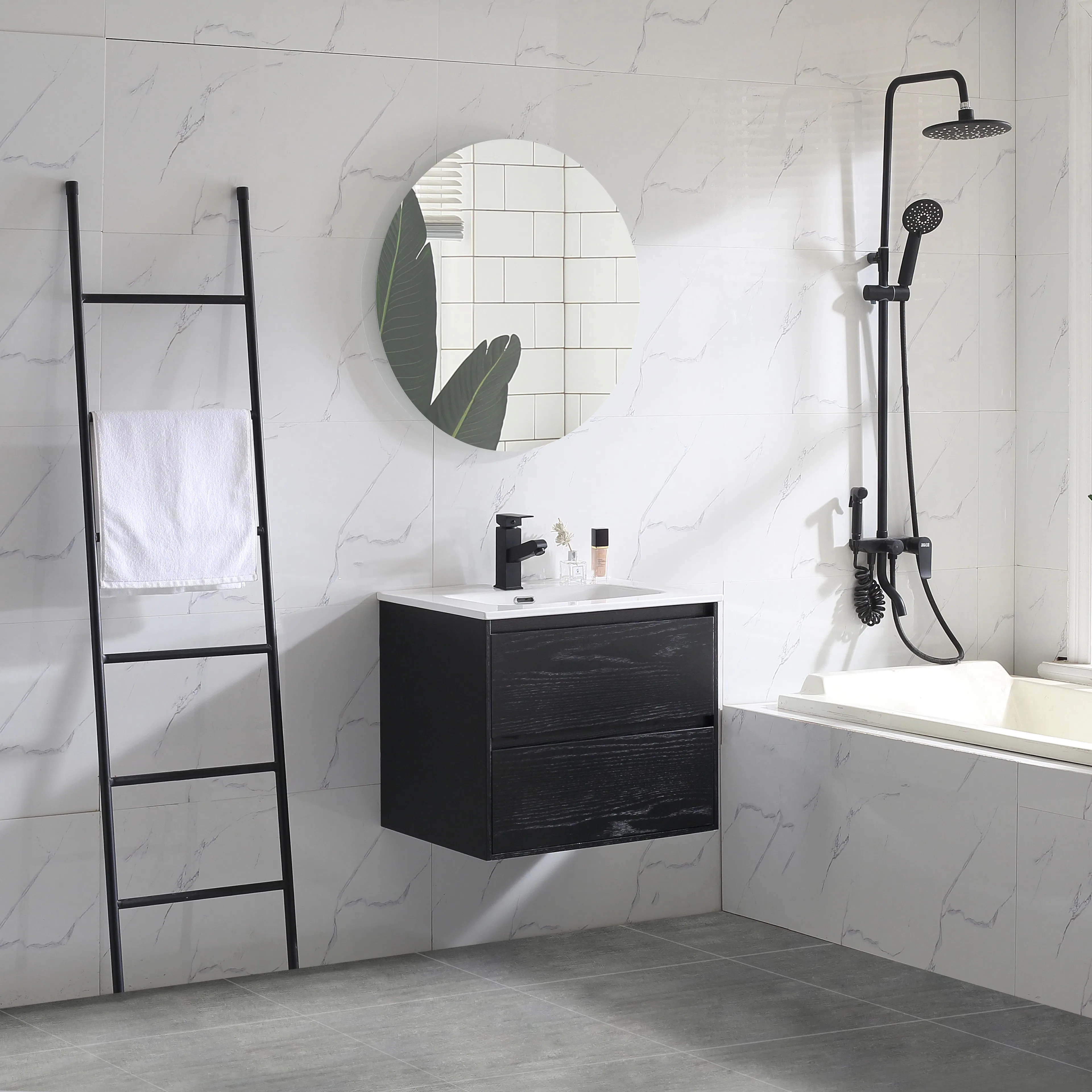 Tvättställsskåp Bathlife Lättsam Svart