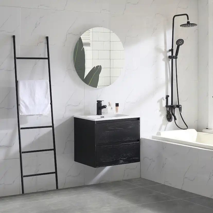 Tvättställsskåp Bathlife Lättsam Svart