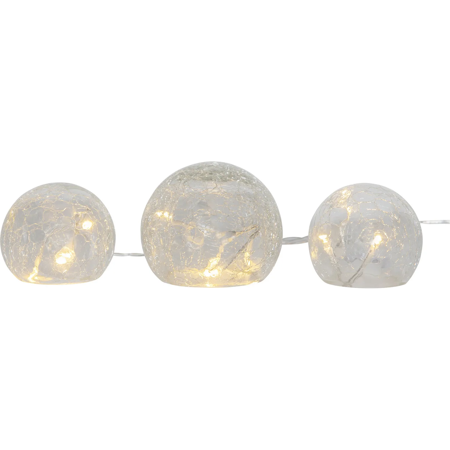 Table Glass ball 3-p clear crack glass, B/O Transparent