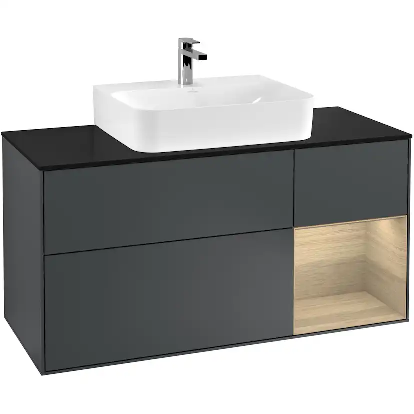 Tvättställsskåp Villeroy & Boch Finion med 3 Lådor Hylla och Bänkskiva för Centrerat Tvättställ