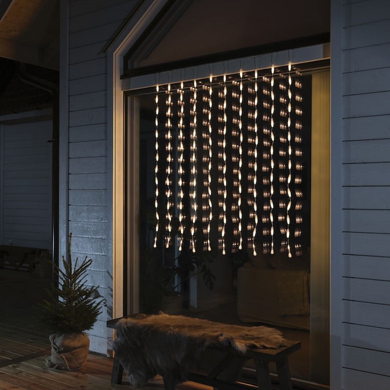 Gardinslinga droppar 140 LED Amber, H: 1400 mm