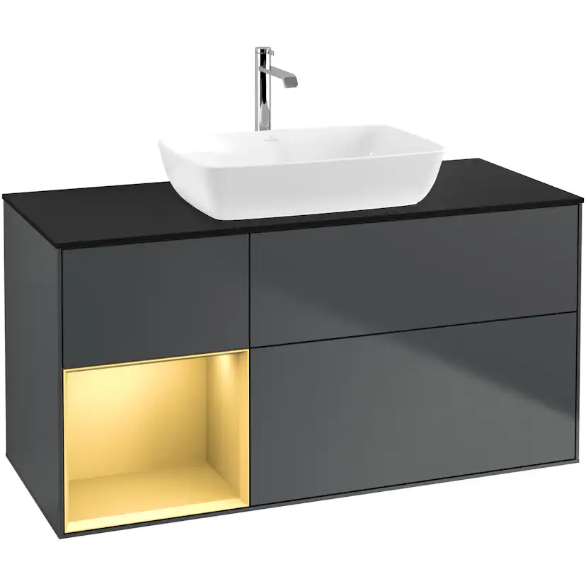 Tvättställsskåp Villeroy & Boch Finion med 3 Lådor Hylla och Bänkskiva för Fristående Tvättställ från Artis & Collaro