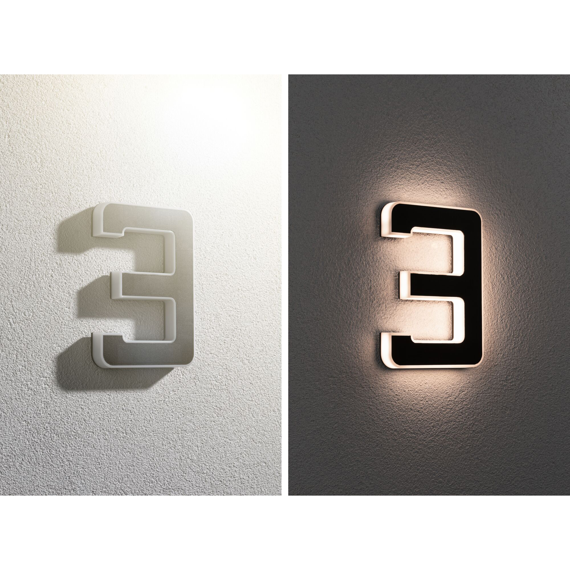 Fasadbelysning Solcell LED Paulmann Husnummer 0-9 med belysning inkl. utbytbart batteri IP44