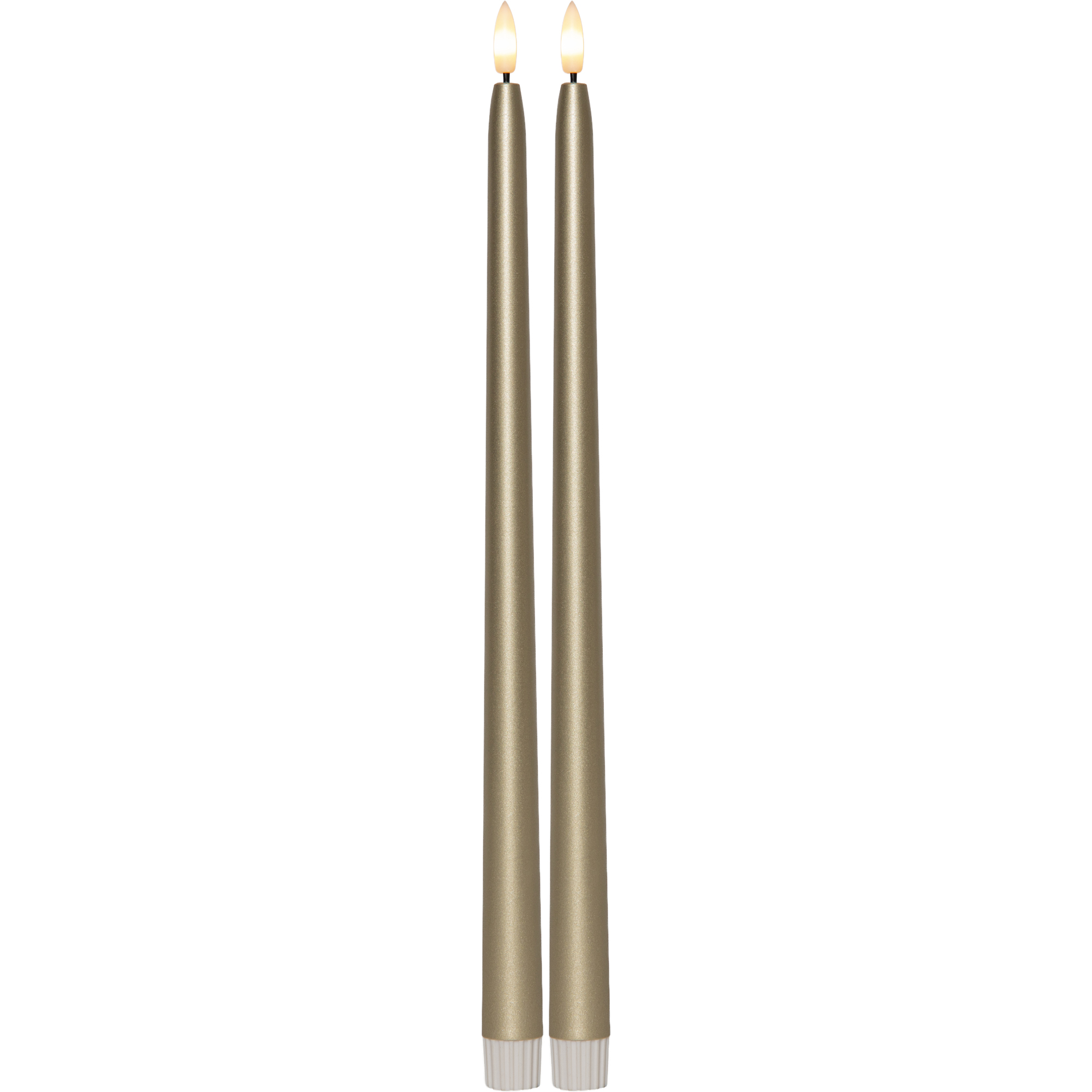 LED Antikljus 2-pack Flamme Metal Guld 39 cm Färg: Guld; Höjd 390 Mm