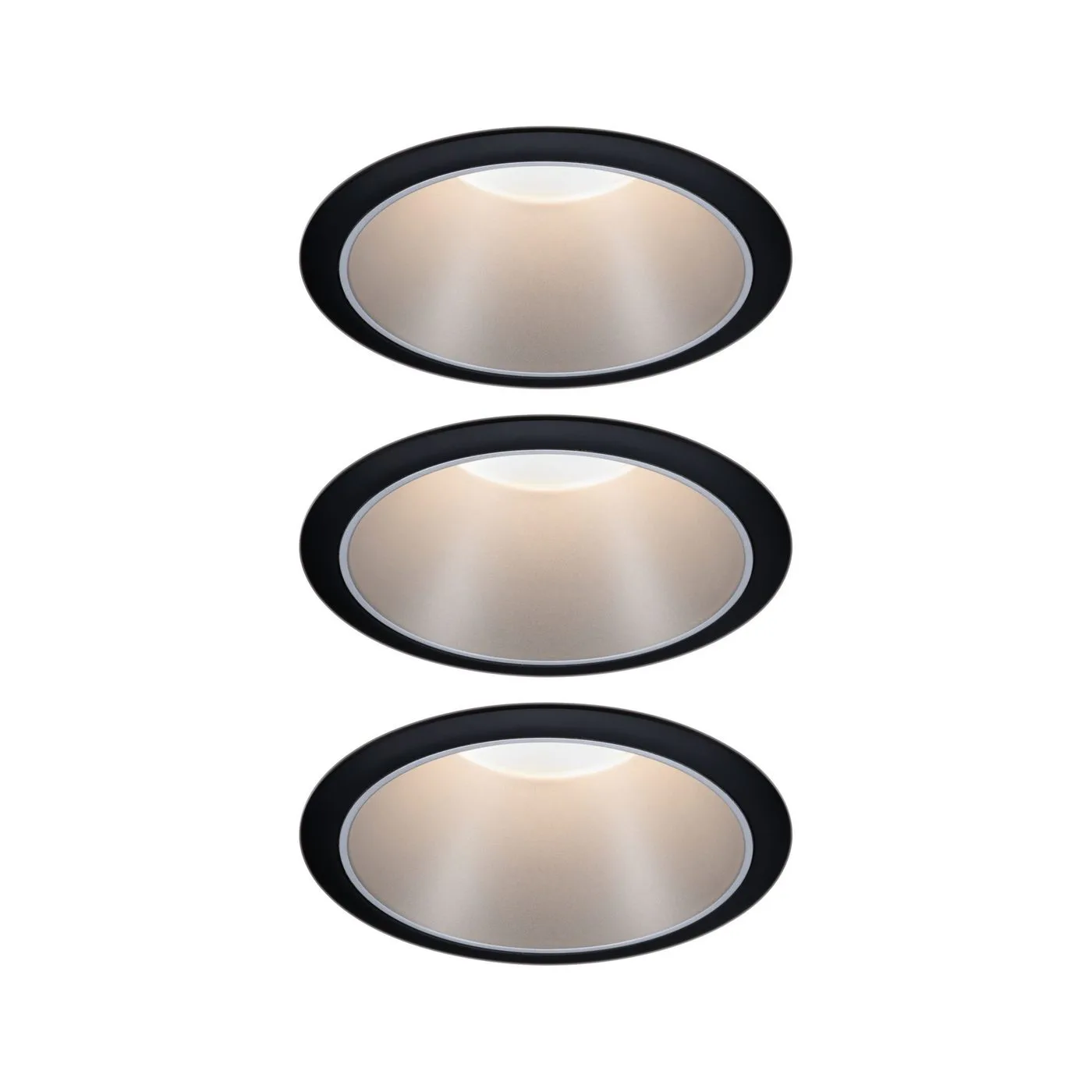 Downlight Paulmann Cole Svart, matt silver, 88 mm, 3-pack