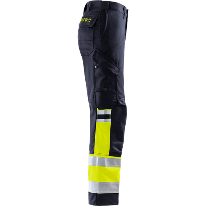 Flamestat byxa stretch 2162 ATHF, kl 1 Storlek: D84, Gul/Marinblå