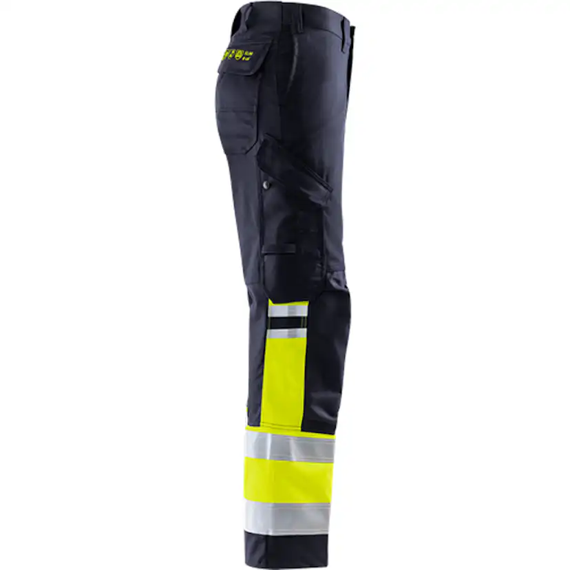 Flamestat byxa stretch 2162 ATHF, kl 1 Storlek: D84, Gul/Marinblå