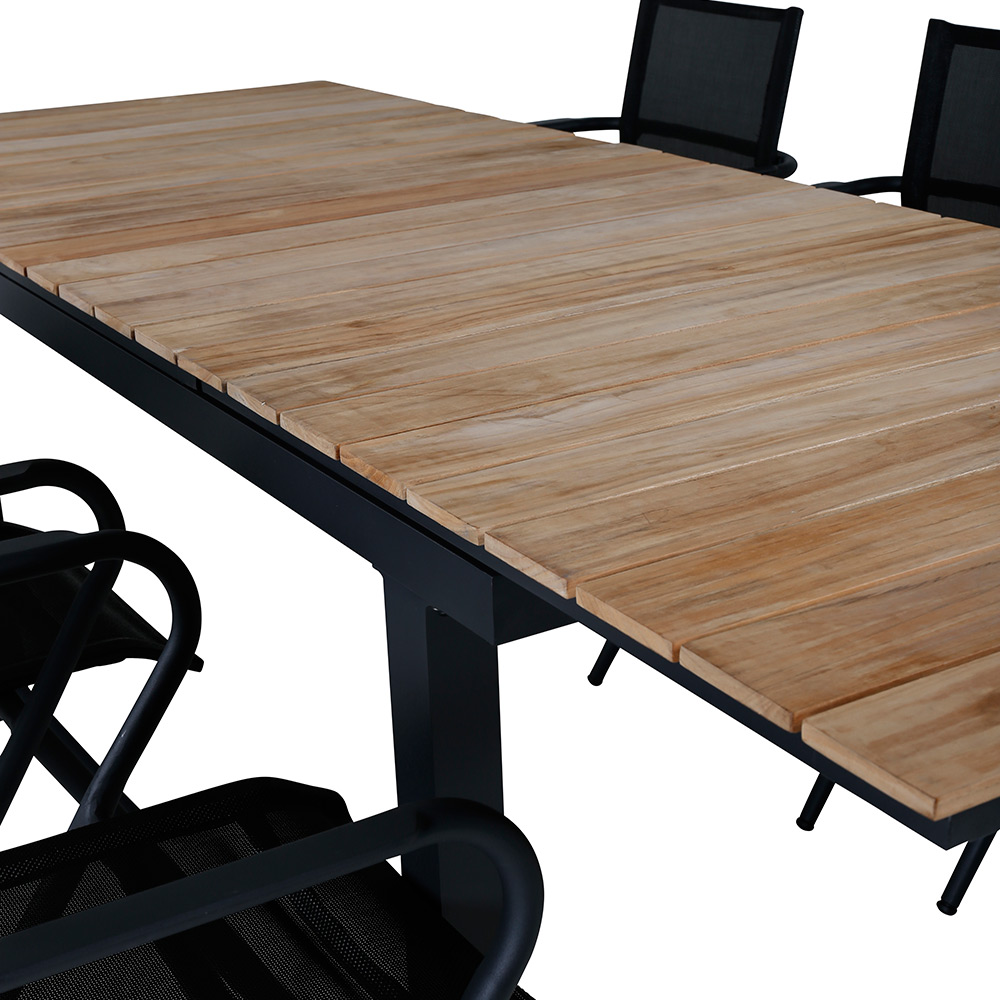 Matgrupp Venture Home Mendi med 6 Act Stolar Svart