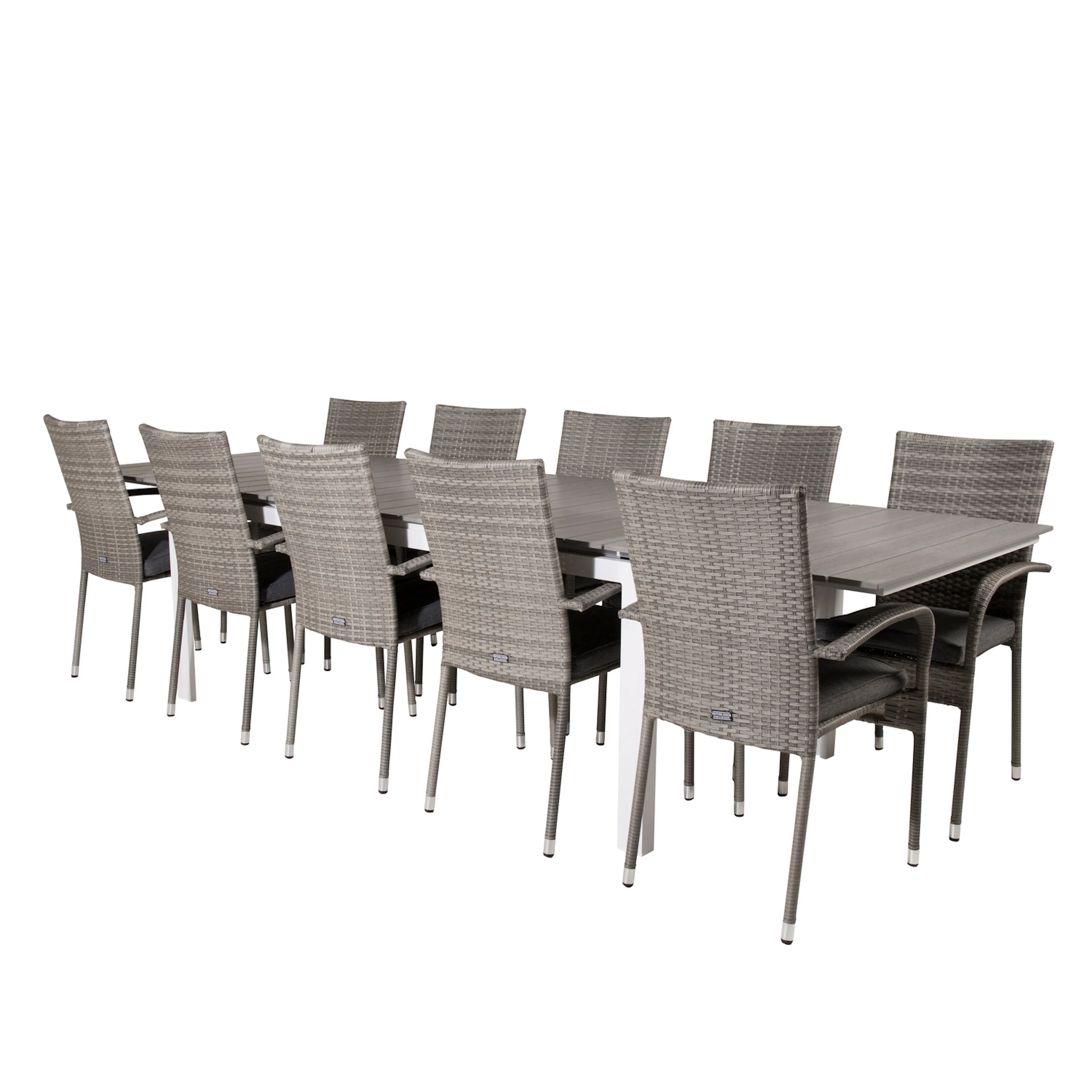 Levels Dining Table 224/324*100 - White Alu / Grey Aintwood Vit/Grå