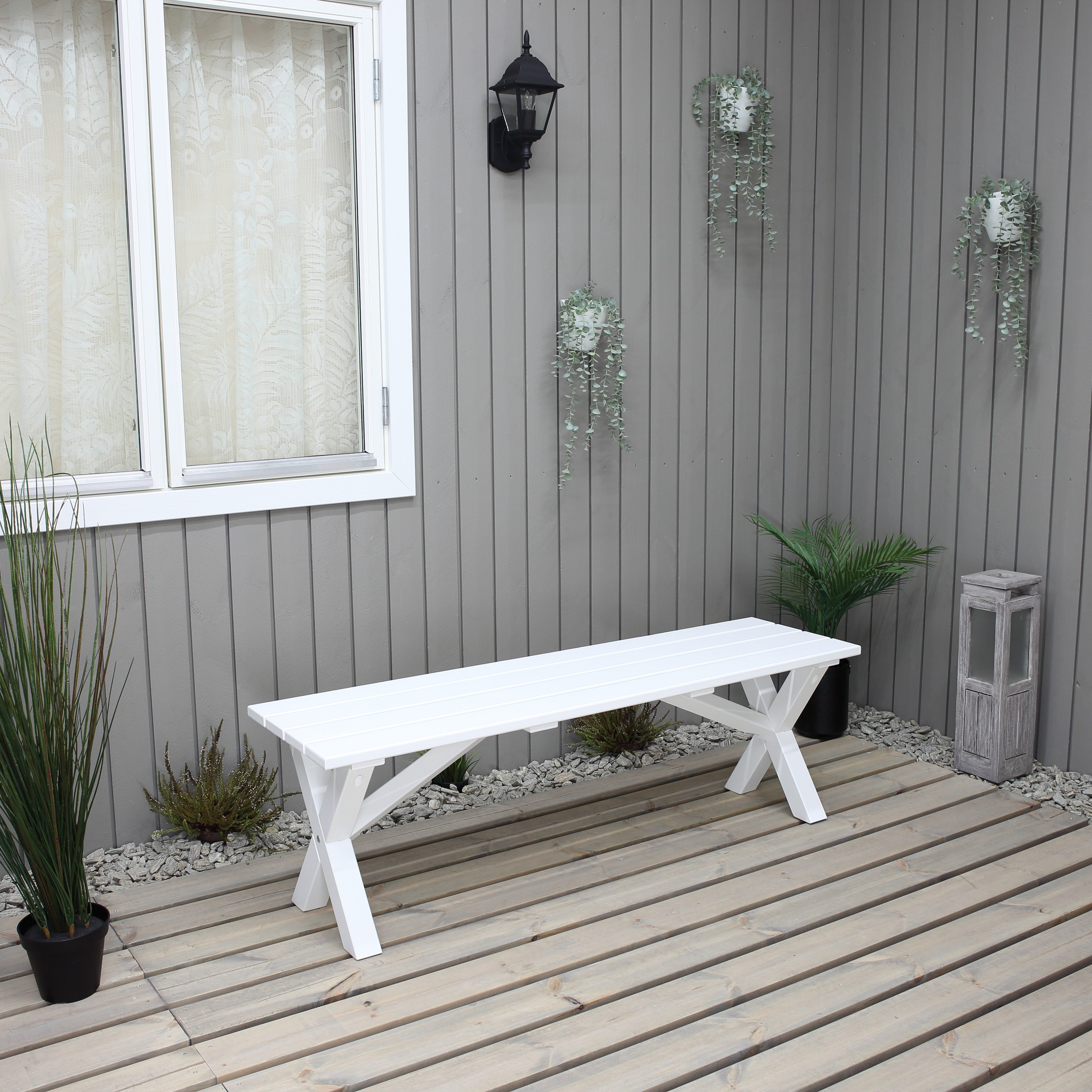 SCOTTSDALE bench 140 Vit, 1400 mm