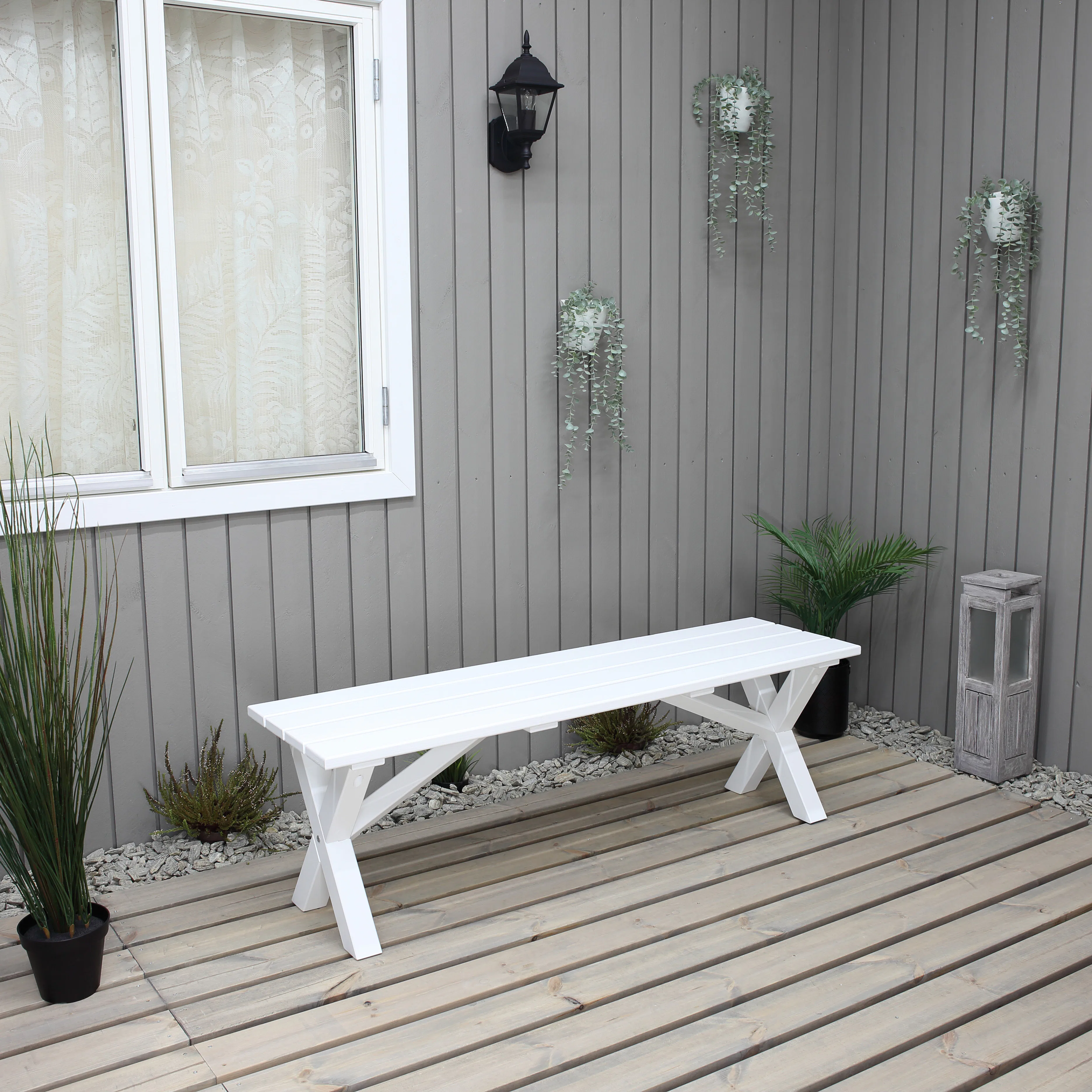 SCOTTSDALE bench 140 Vit, 1400 mm