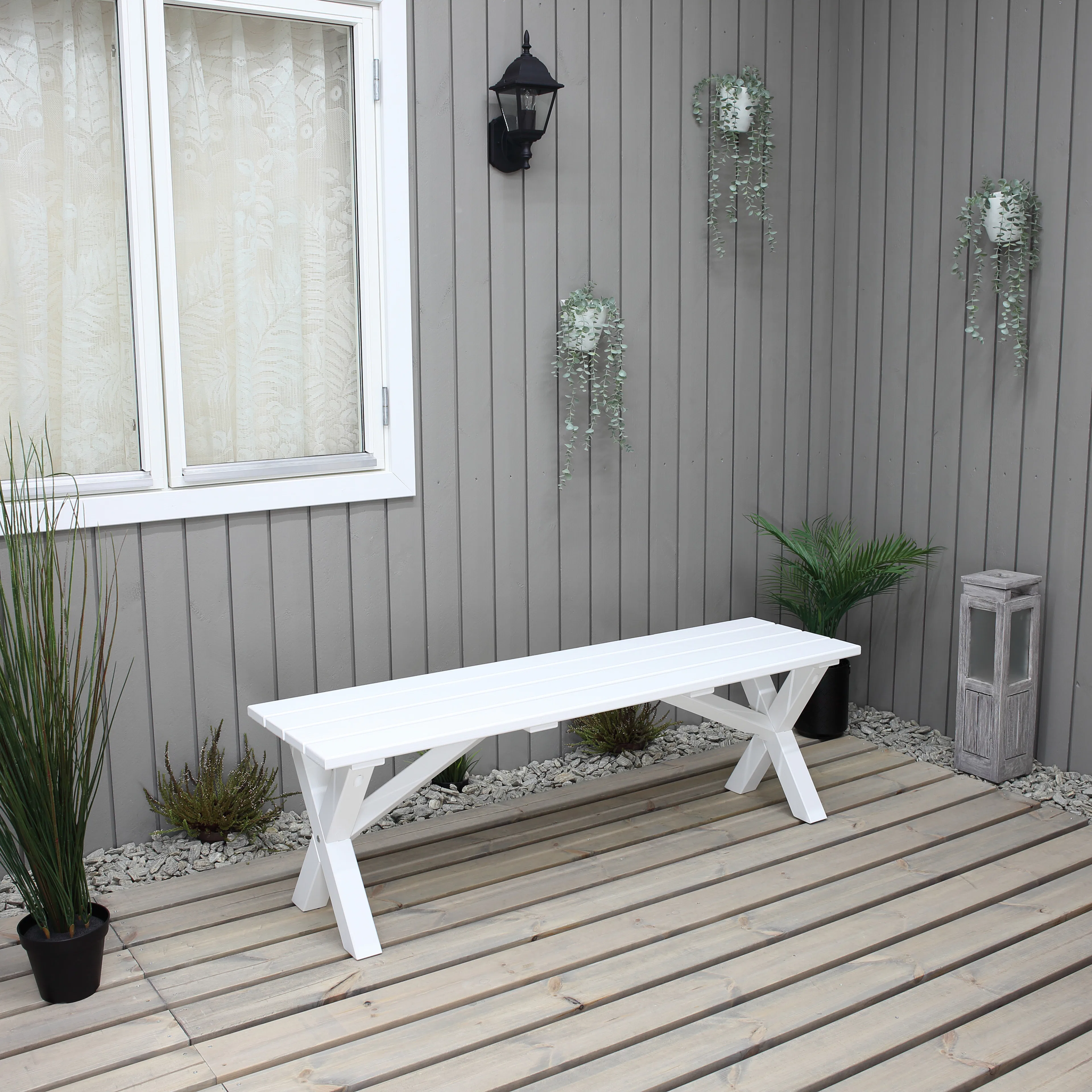 SCOTTSDALE bench 140 Vit, 1400 mm