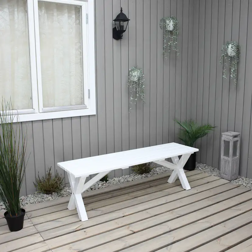 SCOTTSDALE bench 140 Vit, 1400 mm