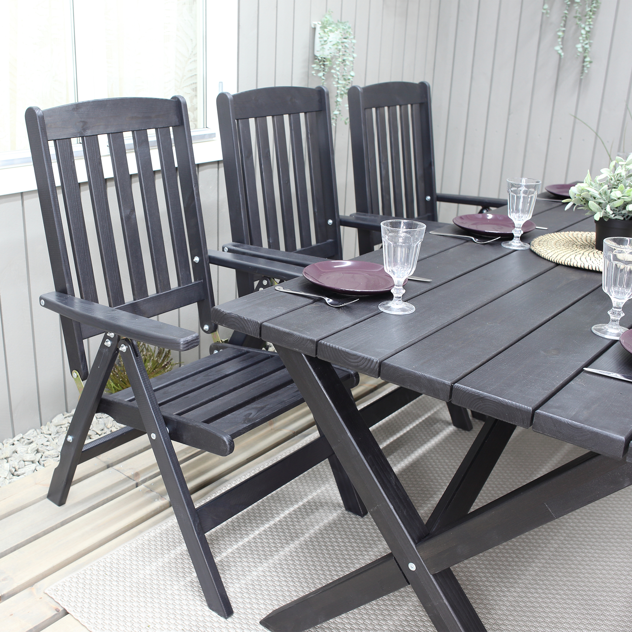 Trädgårdsmöbel Baltic Garden Olivia Svart 6-sits